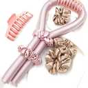 Leaf & Bloom Co. Heatless Hair Curler (Black, Large) Pack of 2