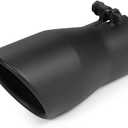 A-KARCK Exhaust Tip 2.5" Inlet to 3.5" Outlet, 7" Overall Length Black Coating Bolt On Exhaust Tailpipe Tip Protect Tailpipe