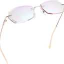 LifeArt Blue Light Blocking Glasses,Computer Reading Glasses,Rimless Frame Tinted Lens with Diamond,Stylish for Women (+2.50 Magnification)
