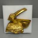 Pelican Key Holder Statues,Fun Animal Hippo Candy Dish,Candy Dish for Office Desk Unique,Modern Key Holder for Pelican Figurine,Suitability Desk and Entry Table Decor Items (All Gold)