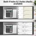3 Rings Check Binder for End-Stub Deskbook Checks, 3 on a Page, Fit 3 & 9 Holes Check Faux Leather (9.1"x12.5") (Black)