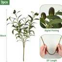 Waipfaru Faux Olive Branches for Vases, Olive Tree Branches with Lifelike Olives, Artificial Greenery Stems Decor for Centerpieces Floral Arrangements Vases (3Pcs, 18 Inch)
