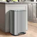 QUALIAZERO 50L/13Gal Heavy Duty Hands-Free Stainless Steel Commercial/Kitchen Step Trash Can, Fingerprint-Resistant Soft Close Lid Trashcan, 50L / 13 GAL