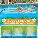 Snowalva Inflatable Tanning Pool Lounger Float, Pool Floats Adult with Automatic Spray Cooling, 5 in 1 Suntan Tub Raft Floatie, Sunbathing Bed Lounge for Pool Party Yard Tanning Summer Gift