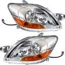 Headlights Driver and Passenger Side Assembly Replacement for Yaris 2007 2008 2009 2010 2011 Replacement for 8117052740 8113052750