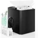DUMOS Countertop Ice Maker, Portable 1.5L Ice Machine with Self-Cleaning, 26.5lbs/24H Fast Ice Making, 9 Bullet Ice Cubes in 6 Mins, 2 Size Options, Quiet Compact Ice Maker, Black