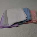 HOMEXCEL 5 Pack Microfiber Hair Towels - 40 x 20 inches Super Soft, Fast Drying Turbans for Long, Thick, Curly Hair - Anti Frizz Wrap with Elastic Strap (Multicolor)