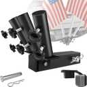ROBLOCK Hitch Mount 3 Flag Pole-Holder with 2-Inch Hitch Cover for Truck, Quick Installr Flag Mount Traile,Durable Double Knob Fixation,Suitable for Jeep,Trailers,Trucks, SUVs, RVs and Pickups