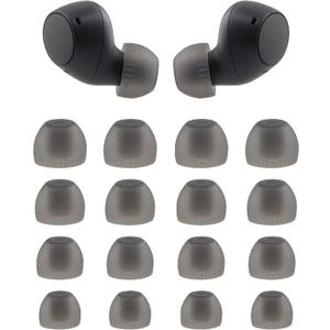 Replacement Silicone Ear Tips for Sony WF-C510 / WF-C500 / WF-C700N / WF-C710N Wireless Earbuds, 8 Pairs (XS/S/M/L) (Black)