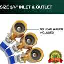 2 x Garden Hose Shut Off Valve Hose Connector Heavy Duty 3/4 Ball Valve With Brass Inlet and Outlet Water Valve Garden Hose Quick Connect Hose Attachment
