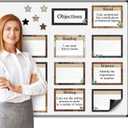 16 Pcs Magnetic Write Wipe Organization Chart Classroom Dry Erase Labels Learning Objectives Board for Whiteboard Goals Targets Classroom Teaching Supplies(Farmhouse)