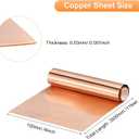 uxcell Copper Flashing Sheet Roll 3500mm x 100mm x 0.03mm, 99.9% Pure Copper Strip 4" x 11.5ft 28 Gauge Metal Foil Plate for Electricity DIY Projects