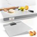 Stainless Steel Cutting Board, Kneading Board Baking Board, Countertop Chopping Boards for Meat, Fruits, Vegetables, and Bread, Easy To Clean (19.7"X23.6")