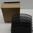 Inclined Desk File Organizer, 5-Section Vertical File Folder Holder Stand Metal Rack File Sorter for Office Classroom Desktop Organization (Black, 1Pack)