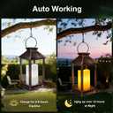 2 Pack 14 Inch Solar Lanterns Outdoor Waterproof with Flickering Flameless Candles, Outdoor Garden Hanging Lantern Decorative for Patio Front Porch Backyard Balcony Cabin Outside Table