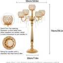 4 Packs 5 Arms Crystal Candelabra Wedding Centerpiece,Gold