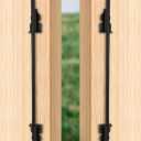 24" Cane Bolt Heavy Duty Gate Drop Rod, Hardware Ground Latch Gate Stopper Gate Hardware, Solid Steel Cane Bolts for Wood Fences PVC Vinyl Metal Gates Fences Doors (Black Finish 2 Pack)