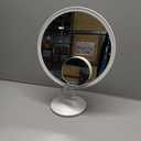 Gospire 10.8 Inch 2-in-1 Large Vanity Mirror with Lights & Bedside Table Lamp, Height Adjustable Lighted Makeup Mirror with Magnification 10X, 5000mAh Battery, 3-Color Desk Light Up Mirrors Bathroom