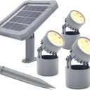Solar Pond Lights,Colamarine KOI Pool Fountain Lights IP68 3-in-1 Waterproof Warm White Underwater Submersible Amphibious Spotlight Outdoor Landscape Lamp Auto ON/Off for Garden Pond Pool