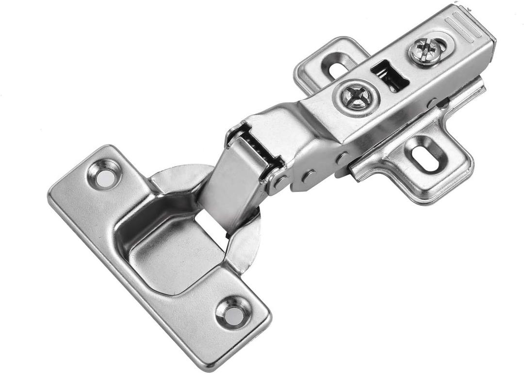 2 Pack 1 Pair Half Overlay Soft Close Cabinet Hinges European Kitchen Heavy-Duty Frameless Adjustable 35mm Cup Hidden Cabinet Hinges Two-Hole Square Mounting Plate Nickel Plated Finish 2 Pack 1 Pair Half Overlay Soft Close Cabinet Hinges European Kitchen Heavy-Duty Frameless Adjustable 35mm Cup Hidden Cabinet Hinges Two-Hole Square Mounting Plate Nickel Plated Finish