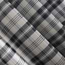 No. 918 Blair Farmhouse Plaid Semi-Sheer Tab Top Curtain Panel, 52" x 63", Charcoal/Ecru Off-White