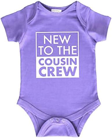New to The Cousin Crew Newborn Outfit Shirts for Kids Best Cool Baby Announcement, 9-12M