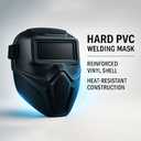 Auto-Darkening Welding Helmet, True Color Large Viewing Screen Welding Mask with Adjustable Headband, 0.1ms Fast Darkening, UV/IR Protection, Breathable Vent System for TIG MIG ARC Welding Grinding, One Size