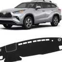 KUST Black Dash Cover for Toyota Highlander 2020-2025 2026 (L, LE, XLE, XSE, Limited, Platinum) (with HUD) Non-Slip Center Console Dashboard Cover No Glare (Not Fit for Toyota Grand Highlander)