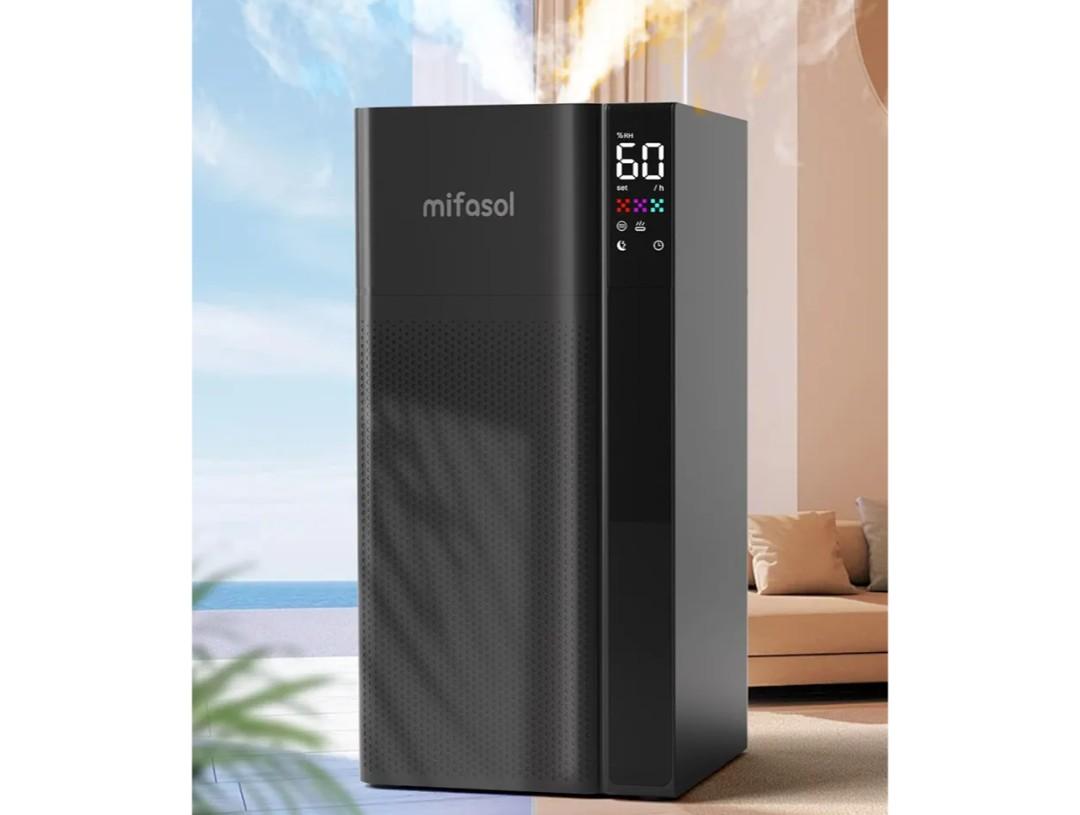 mifasol Humidifier Large Room, 5.3 Gal/20L Whloe House Humidifiers for Home, Quickly & Evenly Humidify Larger Areas,Dual Mist Nozzles and Atomizers, Plant/Commercial/Greenhouse/Office, White