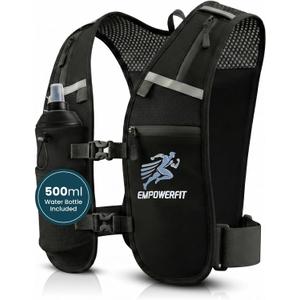Running Hydration Vest with 500ml Soft Bottle Lightweight Running Pack for Men & Women, Breathable Mesh, Reflective, 6 Pockets