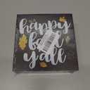 2 x Funny Autumn Leaves Wooden Box Sign Plaque Happy Fall Y'all Wood Box Sign Rustic Art Home Shelf Desk Decor 5 X 5 Inches