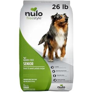 Nulo Freestyle All Breed Senior Dry Dog Food, Premium Grain-Free Dog Kibble with Healthy Digestive Aid BC30 Probiotic and Chondroitin Sulfate for Hip & Joint Support 25 Pound (Pack of 1)