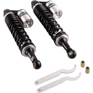 GZYF Pair 400mm Motorcycle Air Shock Absorbers Universal for HONDA for Suzuki for Yamaha for Kawasaki ATV Go Kart Quad Dirt Sport Bikes Black & Silver