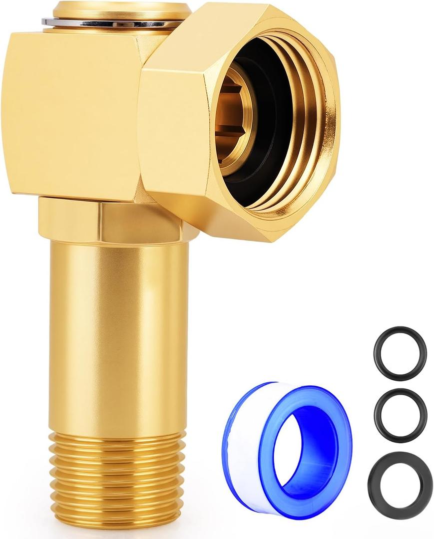 UNWAVER Garden Hose Reel Parts Swivel Elbow Connector Garden Hose Swivel Reel Replacement Fittings Brass Replacement Part Adapter (Standard 1PCS)