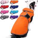 MIGOHI Warm Dog Coat Winter Dog Jacket,Waterproof Cold Weather Coats for Dogs,Fleece Jacket for Medium Dogs,Reflective Thick Fleece Vest with Leash Hole (Orange)