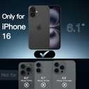 JETech Case for iPhone 16 6.1-Inch, Non-Yellowing Shockproof Phone Bumper Cover, Anti-Scratch Clear Back (Black)