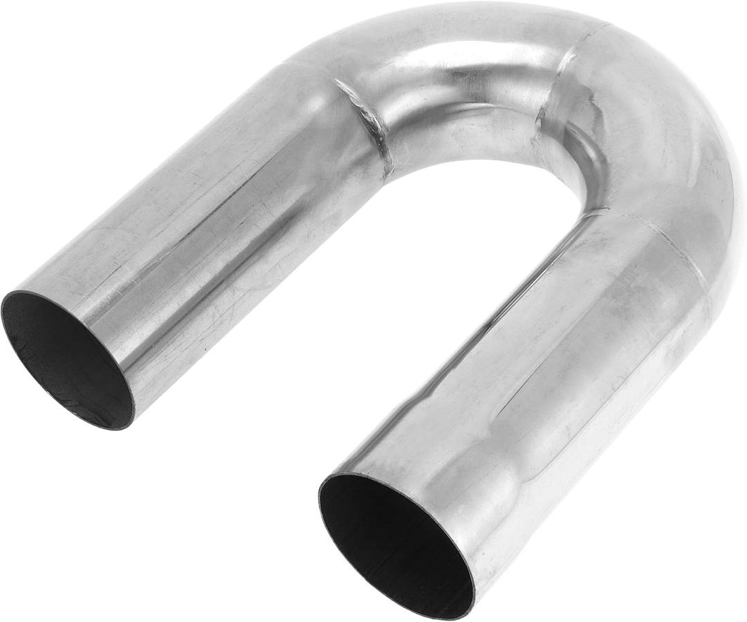 Motoforti 2.25" OD 180 Degree U-Bend Mandrel Exhaust Tube Car Exhaust Pipe Mandrel Bend DIY Custom Tubing Pipe 7.87" Leg Length T304 Stainless Steel Silver Tone
