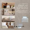 Hiranos Bazaar Hand Towel Box Cover Elegant PU Leather Holder Dispenser, for Kleenex Disposable Paper Hand Towels, Bathroom & Countertop Organizer, Stylish Home & Office Dcor, Woven Beige