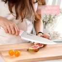 Astercook Knife Set, Kitchen Knives Set with Block and Sharpener 15 Pcs German Stainless Steel Knives Sharp Blade Dishwasher Safe Deba Knives with Ergonomic Handle, Crystal Pink