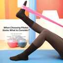 BELINO Pilates Socks for Women with Non Slip Grippers  Crew Socks for Yoga, Barre, Gym, Workout, Hospital 4 Pairs (Black)