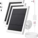 Solar Panel for Ring Camera, 3 Pack 4W Solar Charger Compatible with Rings Spotlight &AllNew Stick Up Outdoor Cam Battery, 10ft Long Cable with USBC to Ring Barrel Plug Adapter
