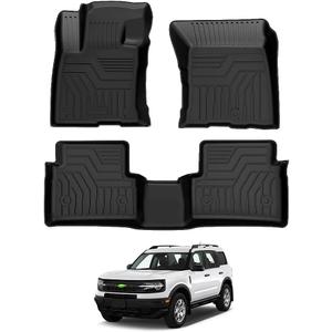 T TGBROS Floor Mats for Ford Bronco Sport 2021–2026 All-Weather Black Car Floor Liners Custom Fit 2 Rows Full Set Durable & Easy to Clean
