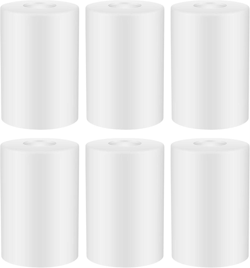 Teenyyou 6 Pcs White Frosted Glass Shade Replacements for Pendant Light Fixtures Glass Lamp Shade Cover, 1-5/8 Inch Fitter E26 Base, 4 w x 6 h, Replacement Lamp Globe for Chandelier Wall Sconce