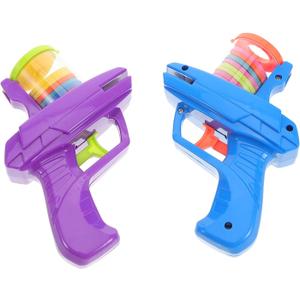 TOYANDONA 2pcs Soft Foam Flying Disc Shooter for Boys and Girls Launchers with Soft Discs Interactive Outdoor Toy for Backyard Fun Family Gatherings and Park Activities