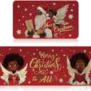 Ceenna 2 Pcs Winter Kitchen Rugs and Mats Set Snowflakes Let It Snow Reindeer Holiday Sink Floor Mat Kitchen Bathroom Xmas Tree Floor Decor for Home, 17 x 30, 17 x 47 Inch