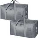 BALEINE 2-Pack Oversized Moving Bags with Reinforced Handles, Heavy-Duty Storage Tote for Clothes, Moving Supplies (Winter Grey, 2-Pack)