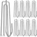 60PCS Stainless Steel Drapery Hook and Pin for Pleated Drapes 4 Prongs Pinch Pleat Clips Traverse Pleater 4 End Curtain Hangers for Window Door Bathroom Curtain