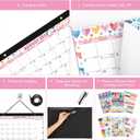 Ospelelf Desk Calendar 2026-2027, Magnetic Fridge Wall Calendar, 18 Month Monthly Large Calendar Planner with Plastic Cover 17" X 12", January 2026 - June 2027 Geometry