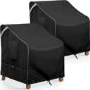 COSFLY Outdoor Patio Chair Covers Waterproof, Heavy-Duty UV-Resistant Furniture Covers, Adjustable Fit with Buckle Straps, Fits Chairs up to 35" W x 28" D x 35" H (2-Pack, Black)