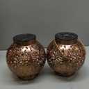 JOIEDOMI 2 Pack Outdoor Solar Hanging Lantern Lights, Waterproof Tabletop with Handle, LED Moroccan Lanterns, Metal Decorative Garden Solar Lights for Patio, Lawn, Porch, Backyard